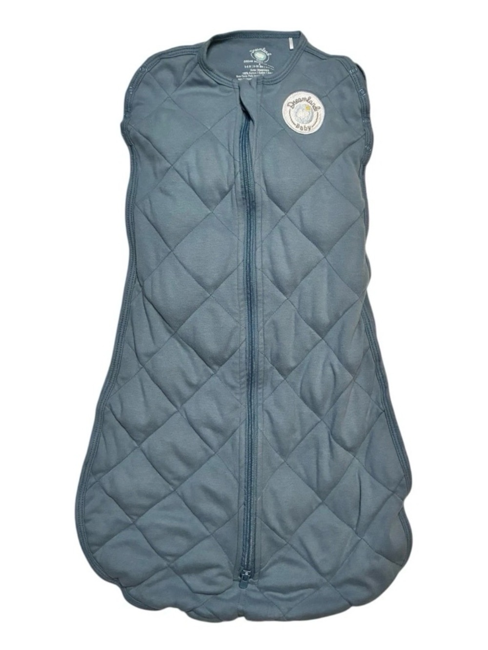 Quilted Sleep Sack Baby One-Piece in Slate Blue